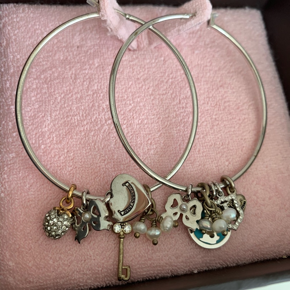 Juicy Couture Hoop Charm Earrings - Picture 2 of 5
